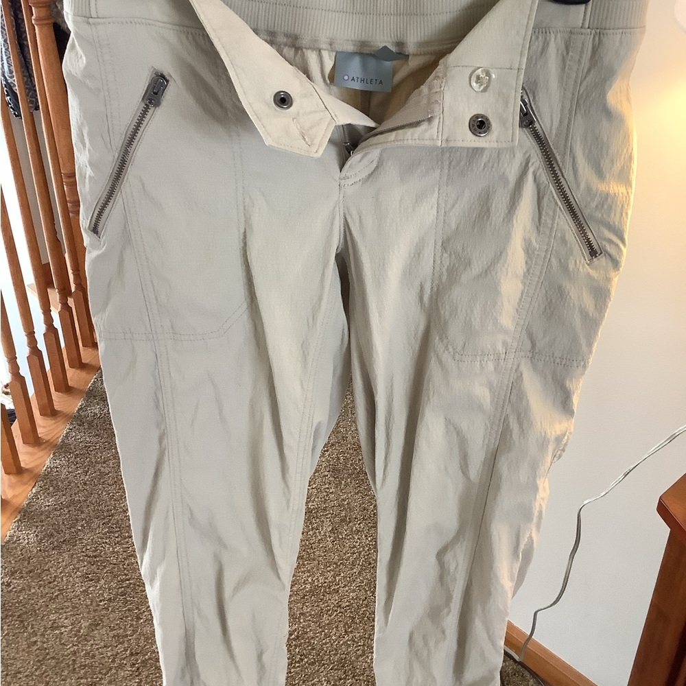Athleta women’s pants, stretchy, elastic bottom size 8